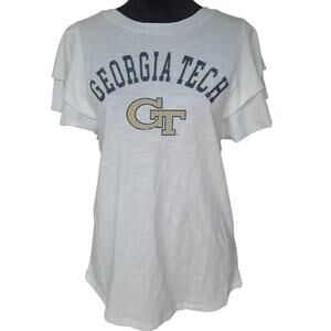 NWT Gameday Couture Georgia Tech GT Ruffle Sleeve Graphic Tee Women's Medium